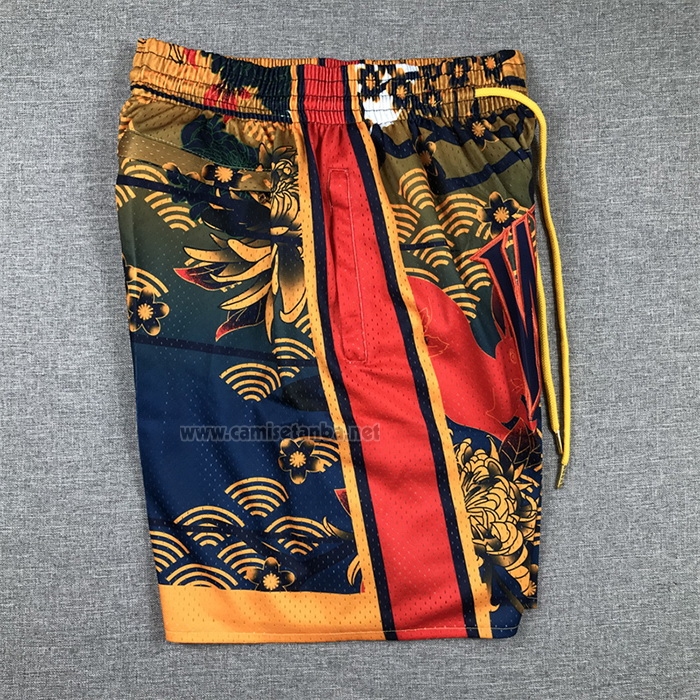 Pantalone Golden State Warriors Lunar New Year Mitchell & Ness Just Don Naranja